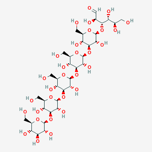 molecular formula C36H62O31 B8235819 D-Glucose, O-|A-D-glucopyranosyl-(1 inverted exclamation marku3)-O-|A-D-glucopyranosyl-(1 inverted exclamation marku3)-O-|A-D-glucopyranosyl-(1 inverted exclamation marku3)-O-|A-D-glucopyranosyl-(1 inverted exclamation marku3)-O-|A-D-glucopyranosyl-(1 inverted exclamation marku3)- 