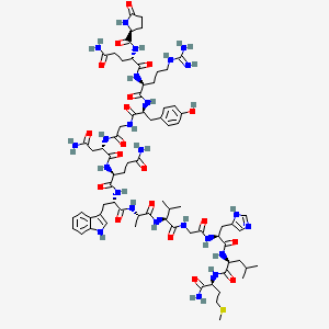 molecular formula C74H108N24O19S B8235834 Pyr-gln-arg-tyr-gly-asn-gln-trp-ala-val-gly-his-leu-met-NH2 