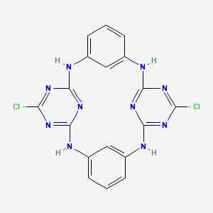 molecular formula C18H12Cl2N10 B8235957 5,17-Dichloro-2,4,6,8,14,16,18,20,26,28-decaazapentacyclo[19.3.1.13,7.19,13.115,19]octacosa-1(25),3,5,7(28),9,11,13(27),15,17,19(26),21,23-dodecaene CAS No. 51421-67-1