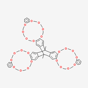 molecular formula C76H96O24 B8235968 16,43[2',3']-endo-Dibenz[b,n][1,4,7,10,13,16,19,22]octaoxacyclotetracosinodibenzo[n,n']anthra[2,3-b:6,7-b']bis[1,4,7,10,13,16,19,22]octaoxacyclotetracosin,6,7,9,10,12,13,16,19,20,22,23,25,26,33,34,36,37,39,40,43,46,47,49,50,52,53,58,59,61,62,64,65,72,73,75,76,78,79-octatriacontahydro-16,43-dimethyl- 