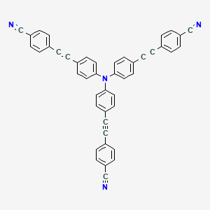 molecular formula C45H24N4 B8236034 4,4',4''-((Nitrilotris(benzene-4,1-diyl))tris(ethyne-2,1-diyl))tribenzonitrile 