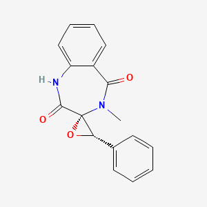 molecular formula C17H14N2O3 B8236048 (3~{R},3'~{S})-4-methyl-3'-phenyl-spiro[1~{H}-1,4-benzodiazepine-3,2'-oxirane]-2,5-dione 