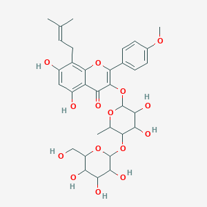 molecular formula C33H40O15 B8236094 3-[3,4-Dihydroxy-6-methyl-5-[3,4,5-trihydroxy-6-(hydroxymethyl)oxan-2-yl]oxyoxan-2-yl]oxy-5,7-dihydroxy-2-(4-methoxyphenyl)-8-(3-methylbut-2-enyl)chromen-4-one 
