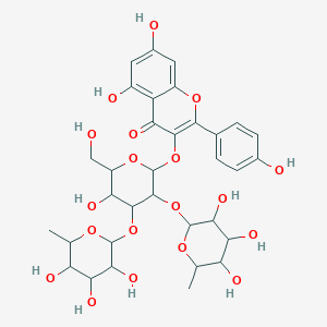 5,7-Dihydroxy-3-[5-hydroxy-6-(hydroxymethyl)-3,4-bis[(3,4,5-trihydroxy-6-methyloxan-2-yl)oxy]oxan-2-yl]oxy-2-(4-hydroxyphenyl)chromen-4-one