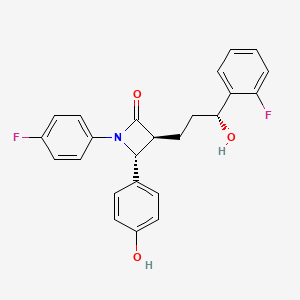 molecular formula C24H21F2NO3 B8236151 (3S,4R)-1-(4-fluorophenyl)-3-[(3R)-3-(2-fluorophenyl)-3-hydroxypropyl]-4-(4-hydroxyphenyl)azetidin-2-one 