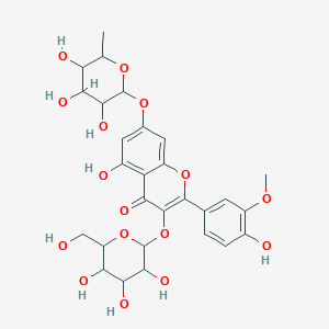 molecular formula C28H32O16 B8236154 5-Hydroxy-2-(4-hydroxy-3-methoxyphenyl)-3-[3,4,5-trihydroxy-6-(hydroxymethyl)oxan-2-yl]oxy-7-(3,4,5-trihydroxy-6-methyloxan-2-yl)oxychromen-4-one 
