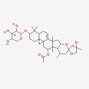 molecular formula C37H54O10 B8236167 [1,4',6',12',17',17'-Hexamethyl-18'-(3,4,5-trihydroxyoxan-2-yl)oxyspiro[3,6-dioxabicyclo[3.1.0]hexane-4,8'-9-oxahexacyclo[11.9.0.01,21.04,12.05,10.016,21]docos-13-ene]-3'-yl] acetate 