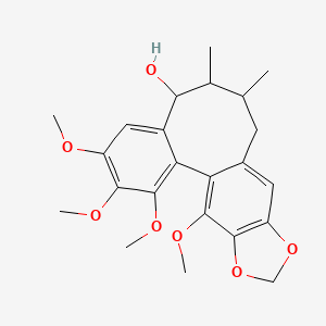 molecular formula C23H28O7 B8236236 5,6,7,8-Tetrahydro-1,2,3,13-tetramethoxy-6,7-dimethylbenzo[3,4]cycloocta[1,2-f][1,3]benzodioxol-5-ol 