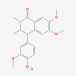 molecular formula C21H24O5 B8236258 (2S,3S,4R)-3,4-Dihydro-4-(4-hydroxy-3-methoxyphenyl)-6,7-dimethoxy-2,3-dimethyl-1(2H)-naphthalenone 