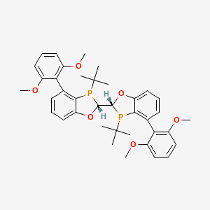 molecular formula C38H44O6P2 B8236259 (2R)-3-tert-butyl-2-[(2R)-3-tert-butyl-4-(2,6-dimethoxyphenyl)-2H-1,3-benzoxaphosphol-2-yl]-4-(2,6-dimethoxyphenyl)-2H-1,3-benzoxaphosphole 