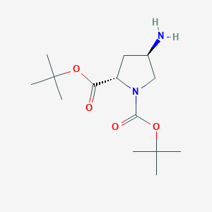 molecular formula C14H26N2O4 B8236368 Di-tert-butyl (2S,4R)-4-aminopyrrolidine-1,2-dicarboxylate 