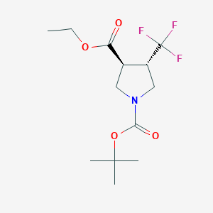 molecular formula C13H20F3NO4 B8236386 trans-1-Tert-butyl 3-ethyl 4-(trifluoromethyl)pyrrolidine-1,3-dicarboxylate 