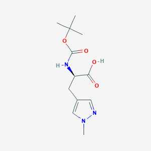 molecular formula C12H19N3O4 B8236421 (R)-2-((tert-Butoxycarbonyl)amino)-3-(1-methyl-1H-pyrazol-4-yl)propanoic acid 
