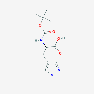 molecular formula C12H19N3O4 B8236424 (S)-2-((tert-Butoxycarbonyl)amino)-3-(1-methyl-1H-pyrazol-4-yl)propanoic acid 