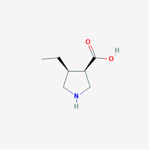 molecular formula C7H13NO2 B8236432 (3R,4S)-4-ethylpyrrolidine-3-carboxylic acid 