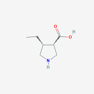 molecular formula C7H13NO2 B8236448 (3S,4R)-4-Ethylpyrrolidine-3-carboxylic acid 