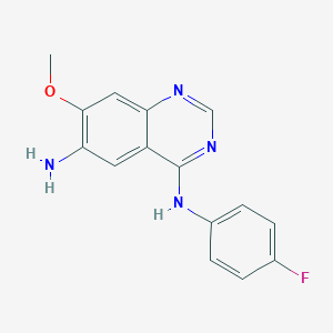 molecular formula C15H13FN4O B8236480 N4-(4-Fluorophenyl)-7-methoxyquinazoline-4,6-diamine (Dacomitinib Impurity) 