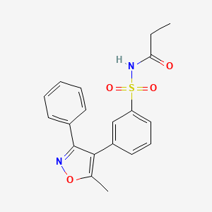 molecular formula C19H18N2O4S B8236495 n-((3-(5-Methyl-3-phenylisoxazol-4-yl)phenyl)sulfonyl)propionamide 