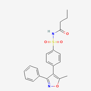 molecular formula C20H20N2O4S B8236513 N-((4-(5-Methyl-3-phenylisoxazol-4-yl)phenyl)sulfonyl)butyramide (Palbociclib Impurity) 