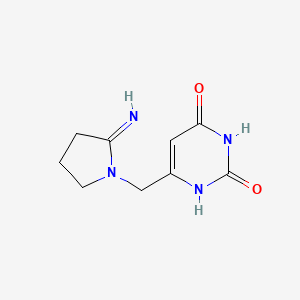 molecular formula C9H12N4O2 B8236516 6-[(2-亚氨基-1-吡咯烷基)甲基]-2,4(1H,3H)-嘧啶二酮 