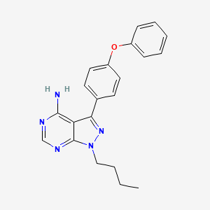 molecular formula C21H21N5O B8236541 1-Butyl-3-(4-phenoxyphenyl)-1H-pyrazolo[3,4-d]pyrimidin-4-amine (Ibrutinib Impurity) 