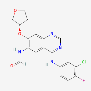 molecular formula C19H16ClFN4O3 B8236547 (S)-N-(4-((3-Chloro-4-fluorophenyl)amino)-7-((tetrahydrofuran-3-yl)oxy)quinazolin-6-yl)formamide (Afatinib Impurity) 