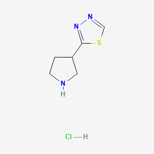molecular formula C6H10ClN3S B8236577 2-Pyrrolidin-3-yl-1,3,4-thiadiazole;hydrochloride 