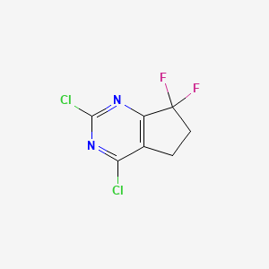 molecular formula C7H4Cl2F2N2 B8236593 2,4-Dichloro-7,7-difluoro-5,6-dihydrocyclopenta[d]pyrimidine 