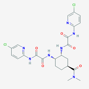 molecular formula C23H25Cl2N7O5 B8236609 N1,N1'-((1S,2R,4S)-4-(Dimethylcarbamoyl)cyclohexane-1,2-diyl)bis(N2-(5-chloropyridin-2-yl)oxalamide)Edoxaban Impurity 