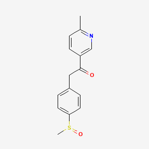 molecular formula C15H15NO2S B8236617 1-(6-Methylpyridin-3-yl)-2-(4-(methylsulfinyl)phenyl)ethanone (Etoricoxib Impurity) 