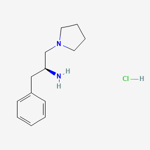 molecular formula C13H21ClN2 B8236624 (2S)-1-phenyl-3-pyrrolidin-1-ylpropan-2-amine;hydrochloride 