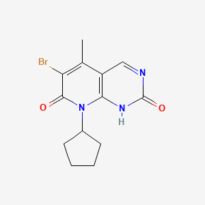 molecular formula C13H14BrN3O2 B8236642 6-bromo-8-cyclopentyl-5-methyl-Pyrido[2,3-d]pyrimidine-2,7(1H,8H)-dione 