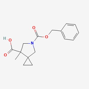 molecular formula C16H19NO4 B8236661 5-Benzyloxycarbonyl-7-methyl-5-azaspiro[2.4]heptane-7-carboxylic acid 