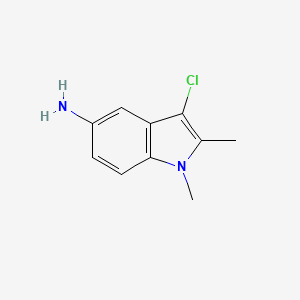 molecular formula C10H11ClN2 B8236667 3-Chloro-1,2-dimethyl-1H-indol-5-amine 