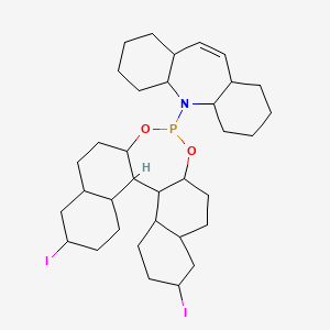 molecular formula C34H52I2NO2P B8236704 11-(6,20-Diiodo-12,14-dioxa-13-phosphapentacyclo[13.8.0.02,11.03,8.018,23]tricosan-13-yl)-1,2,3,4,4a,6a,7,8,9,10,10a,11a-dodecahydrobenzo[b][1]benzazepine 