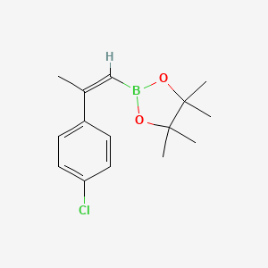 molecular formula C15H20BClO2 B8236733 2-(2-(4-Chloro)prop-1-en-1-yl)-4455-tetramethyl-132-dioxaborolane 