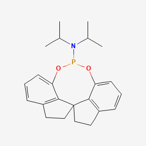 molecular formula C23H28NO2P B8236738 (11aS)-N,N-Diisopropyl-4,5,6,7-tetrahydrodiindeno[7,1-de:1',7'-fg][1,3,2]dioxaphosphocin-12-amine 