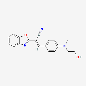 molecular formula C19H17N3O2 B8236794 (~{E})-2-(1,3-benzoxazol-2-yl)-3-[4-[2-hydroxyethyl(methyl)amino]phenyl]prop-2-enenitrile 