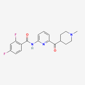 molecular formula C19H19F2N3O2 B8236837 2,4-Difluoro-N-(6-(1-methylpiperidine-4-carbonyl)pyridin-2-yl)benzamide 
