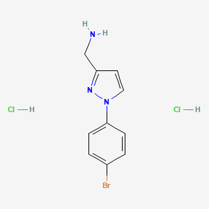 molecular formula C10H12BrCl2N3 B8236857 (1-(4-Bromophenyl)-1H-pyrazol-3-yl)methanamine dihydrochloride 