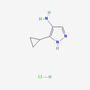 molecular formula C6H10ClN3 B8236880 3-cyclopropyl-1H-pyrazol-4-amine hydrochloride 