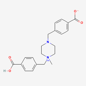 molecular formula C21H24N2O4 B8236919 4-[[4-[(4-Carboxyphenyl)methyl]-4-methylpiperazin-4-ium-1-yl]methyl]benzoate 