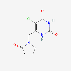 molecular formula C9H10ClN3O3 B8236945 5-Chloro-6-((2-oxopyrrolidin-1-yl)methyl)pyrimidine-2,4(1H,3H)-dione (Tipiracil Impurity) CAS No. 2101241-71-6