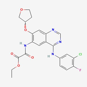 molecular formula C22H20ClFN4O5 B8236953 (S)-Ethyl 2-((4-((3-chloro-4-fluorophenyl)amino)-7-((tetrahydrofuran-3-YL)oxy)quinazolin-6-YL)amino)-2-oxoacetate 