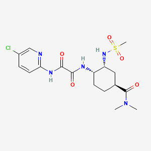 molecular formula C17H24ClN5O5S B8236971 N1-(5-Chloropyridin-2-YL)-N2-((1S,2R,4S)-4-(dimethylcarbamoyl)-2-(methylsulfonamido)cyclohexyl)oxalamide 