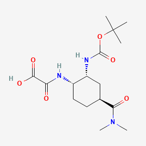 molecular formula C16H27N3O6 B8236973 2-(((1S,2R,4S)-2-((Tert-butoxycarbonyl)amino)-4-(dimethylcarbamoyl)cyclohexyl)amino)-2-oxoacetic acid 
