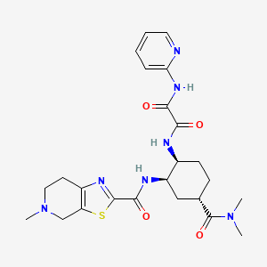 molecular formula C24H31N7O4S B8236983 N1-((1S,2R,4S)-4-(Dimethylcarbamoyl)-2-(5-methyl-4,5,6,7-tetrahydrothiazolo[5,4-c]pyridine-2-carboxamido)cyclohexyl)-N2-(pyridin-2-yl)oxalamide (Edoxaban Impurity) 
