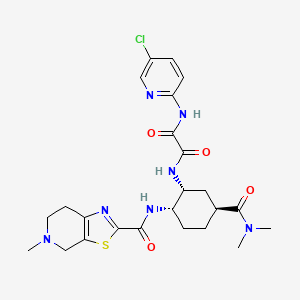 molecular formula C24H30ClN7O4S B8236989 N1-(5-Chloropyridin-2-YL)-N2-((1R,2S,5S)-5-(dimethylcarbamoyl)-2-(5-methyl-4,5,6,7-tetrahydrothiazolo[5,4-C]pyridine-2-carboxamido)cyclohexyl)oxalamide 