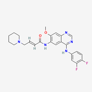 molecular formula C24H25F2N5O2 B8237011 (E)-N-(4-((3,4-Difluorophenyl)amino)-7-methoxyquinazolin-6-YL)-4-(piperidin-1-YL)but-2-enamide 