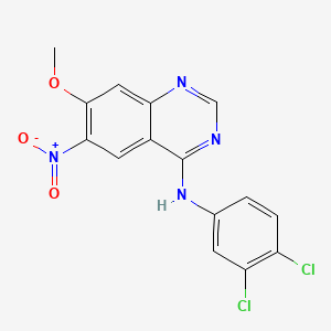 molecular formula C15H10Cl2N4O3 B8237017 N-(3,4-Dichlorophenyl)-7-methoxy-6-nitroquinazolin-4-amine 
